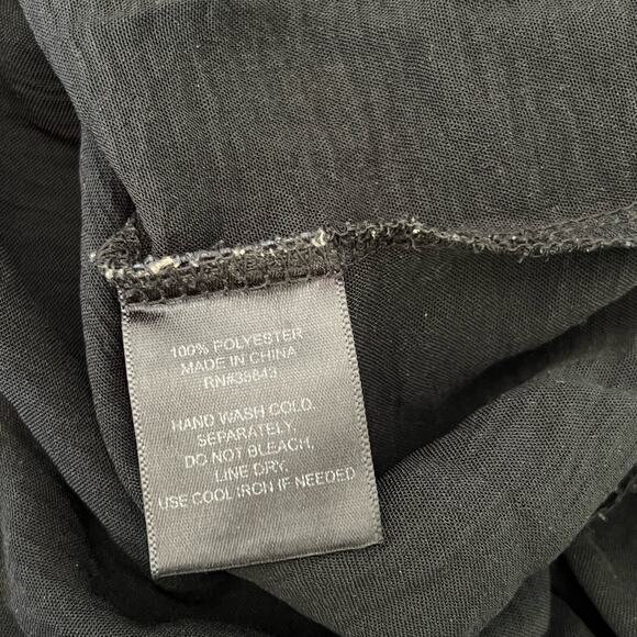 Sam Edelman Black Dress Size Medium Ruffle Tie Belt Boho Flowy - Picture 11 of 11